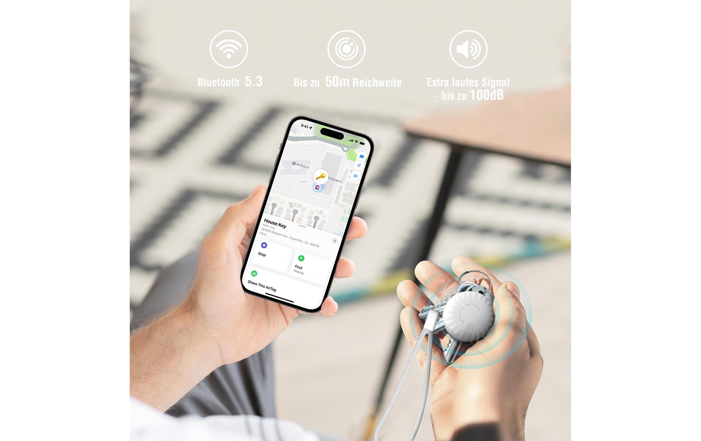 4smarts Schlüsselfinder SkyTag Rot/Schwarz/Weiss