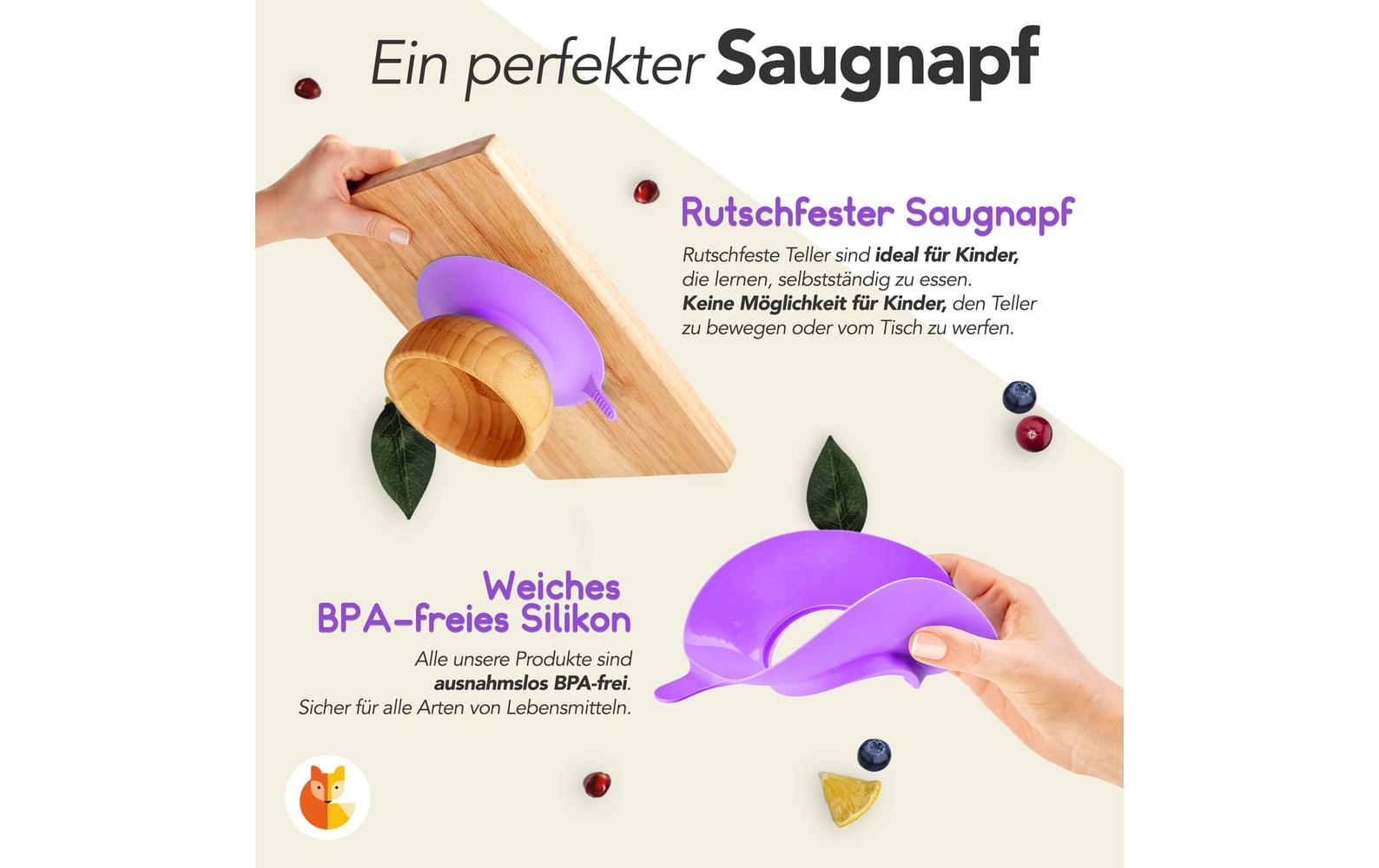 Kleinfuchs Kinderteller Bambus Einhorn Lila Kleinfuchs Kinderteller Bambus Einhorn Lila