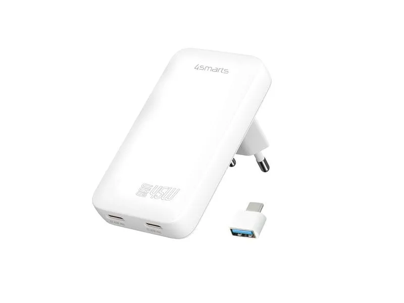 4smarts Netzladegerät FlatPlug Slim Dual 45W GaN 2C, weiss 4smarts Netzladegerät FlatPlug Slim Dual 45W GaN 2C, weiss