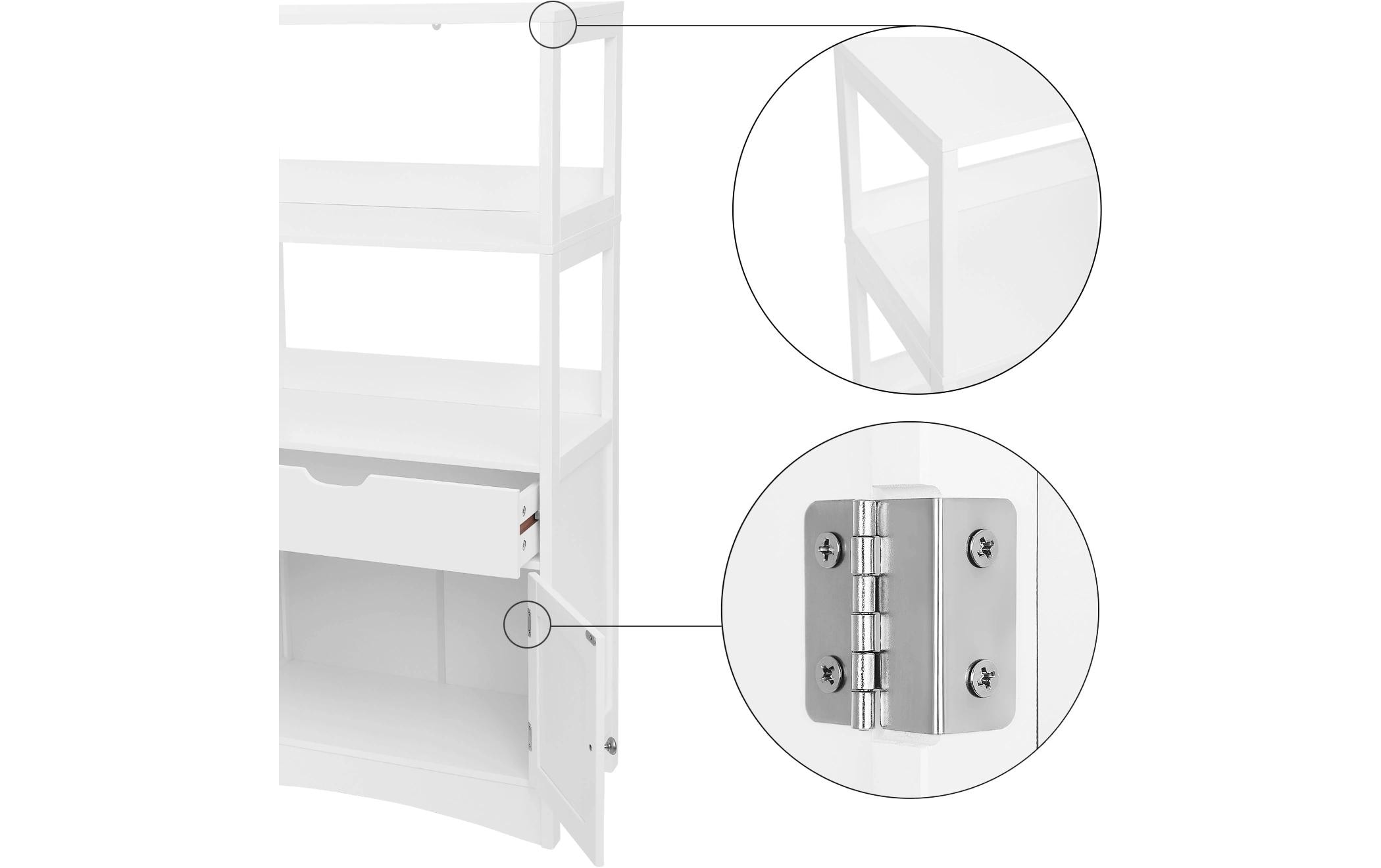 VASAGLE Badezimmerregal 60 x 32.5 x 122 cm, Weiss