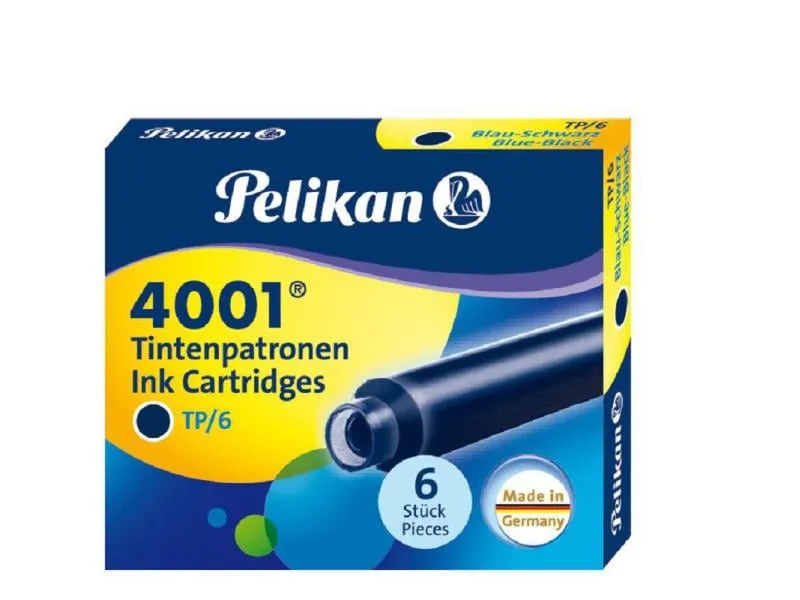 Pelikan Tintenpatrone 4001 Blau/Schwarz, 6 Stück
