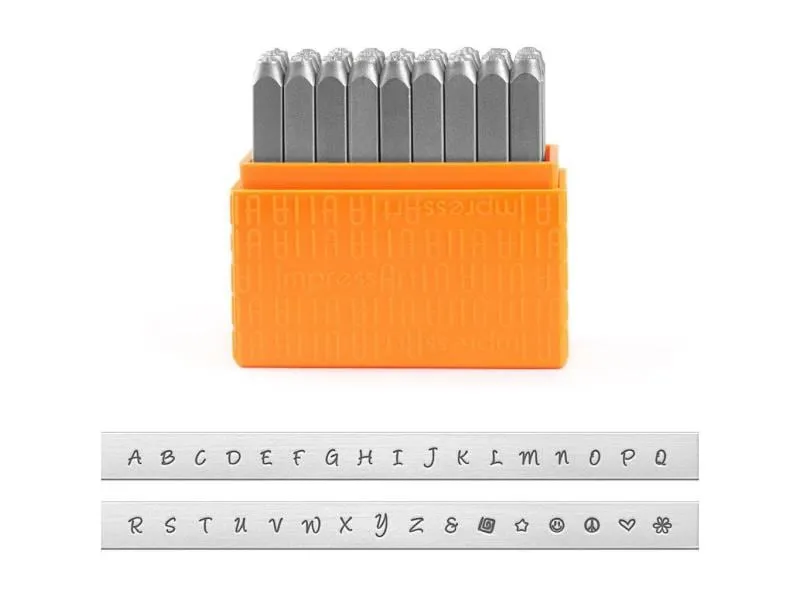 ImpressArt Prägestempel Set 3 mm Grossbuchstaben, 27 Stück