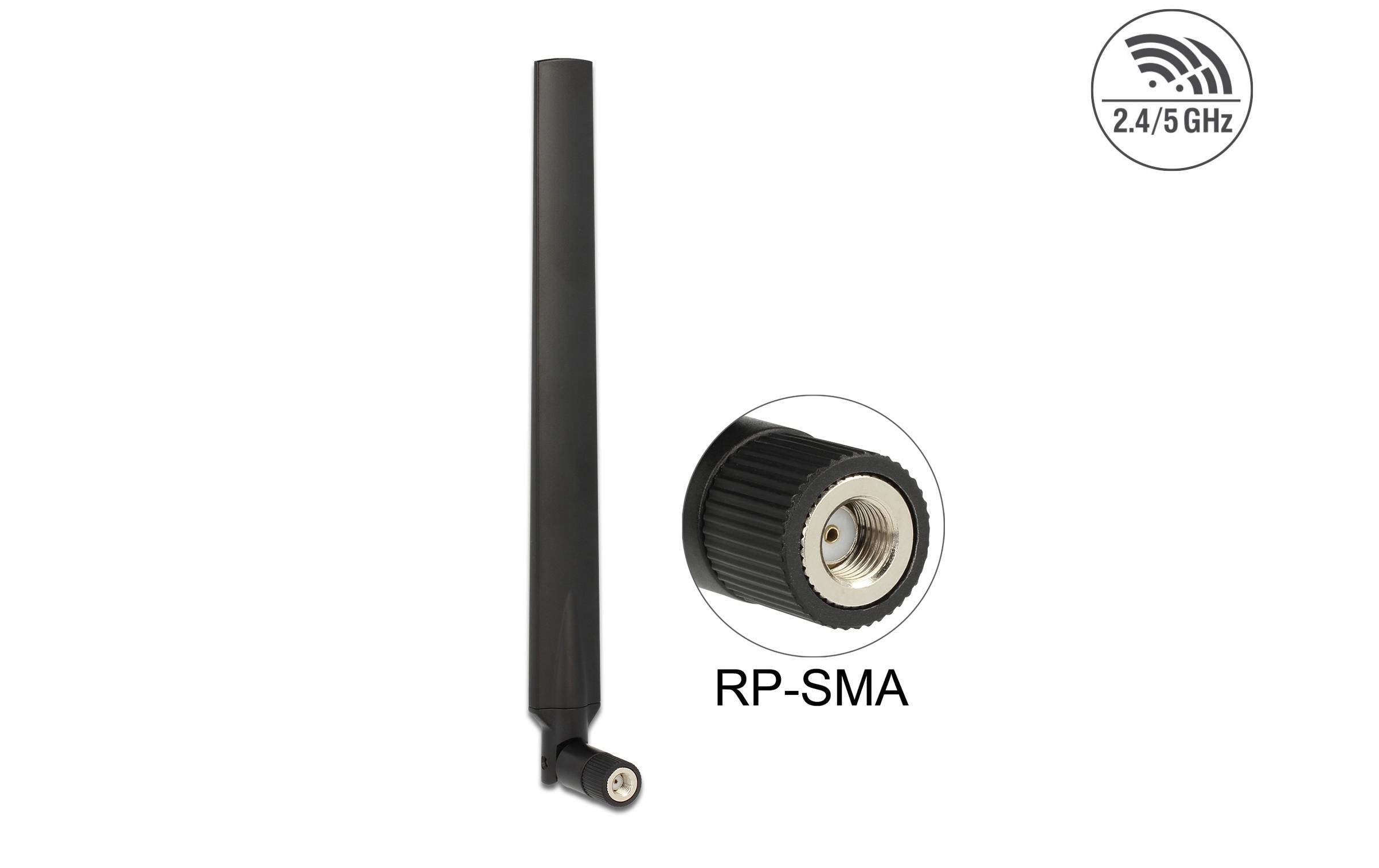 Delock WLAN-Antenne 802.11 ac/a/h/b/g/n RP-SMA 7 dBi Rundstrahl Delock WLAN-Antenne 802.11 ac/a/h/b/g/n RP-SMA 7 dBi Rundstrahl