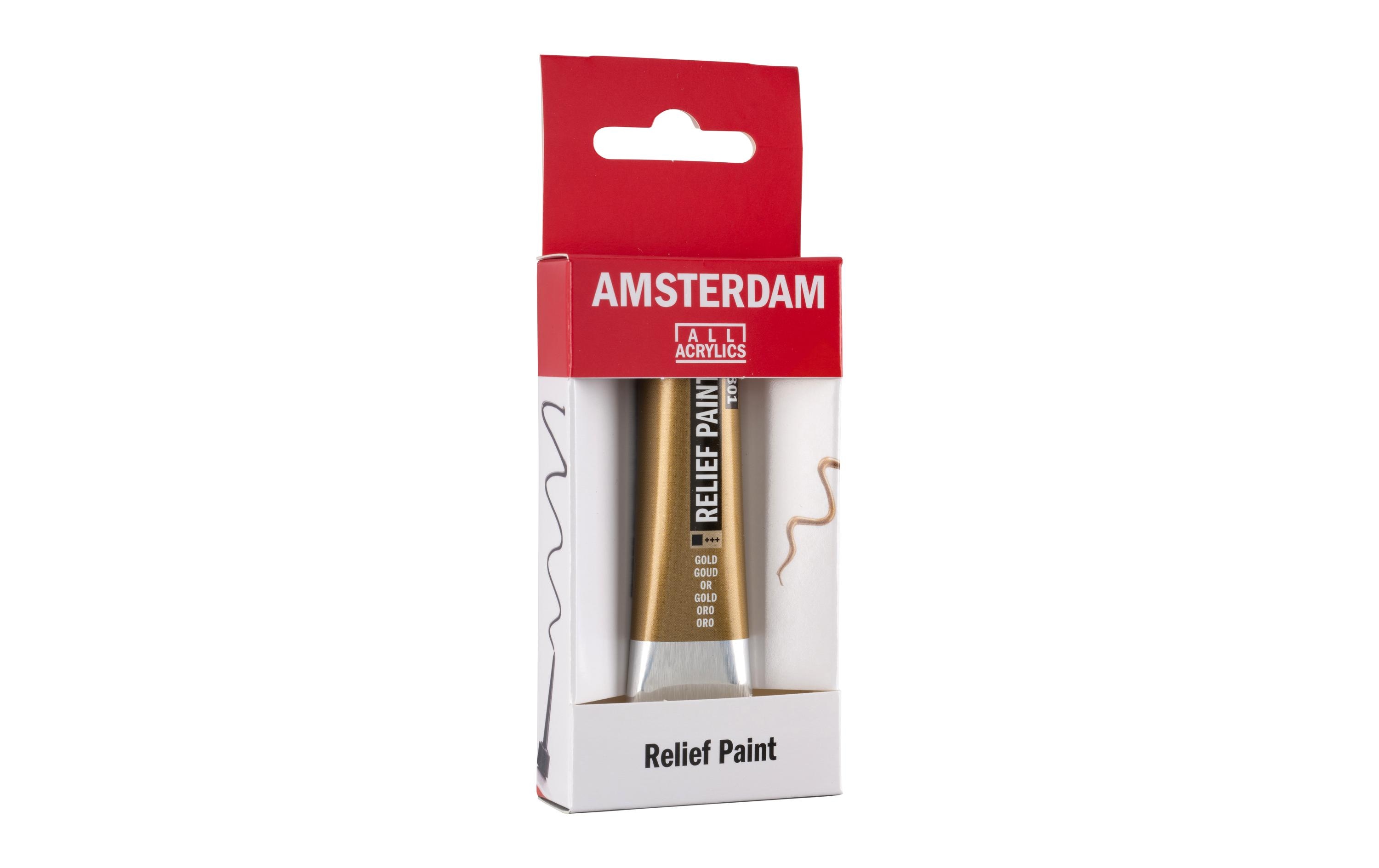 Amsterdam Acrylfarbe Reliefpaint 801 Gold deckend, 20 ml 20 ml, Gold