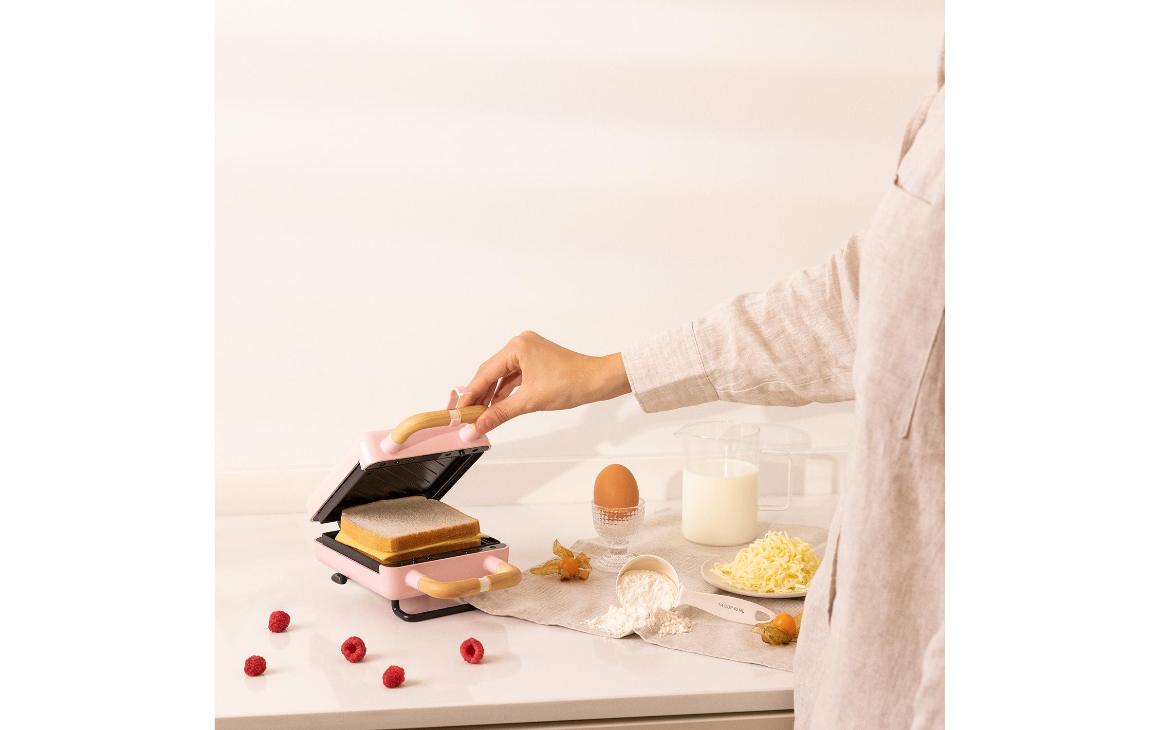Create Waffeleisen Stone 2 in 1 Compact Pastellrosa