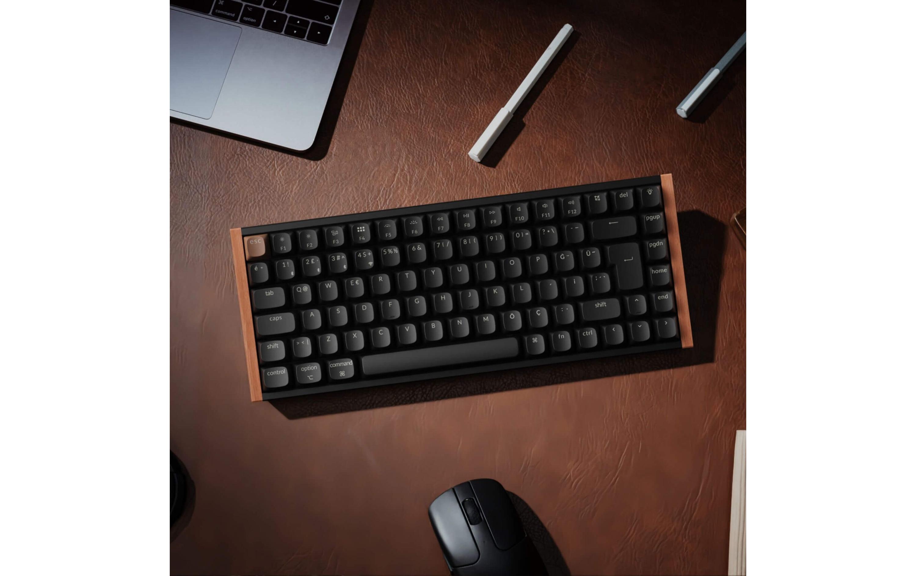 Keychron Gaming-Tastatur K2 HE Black Wood Magnetic Switch
