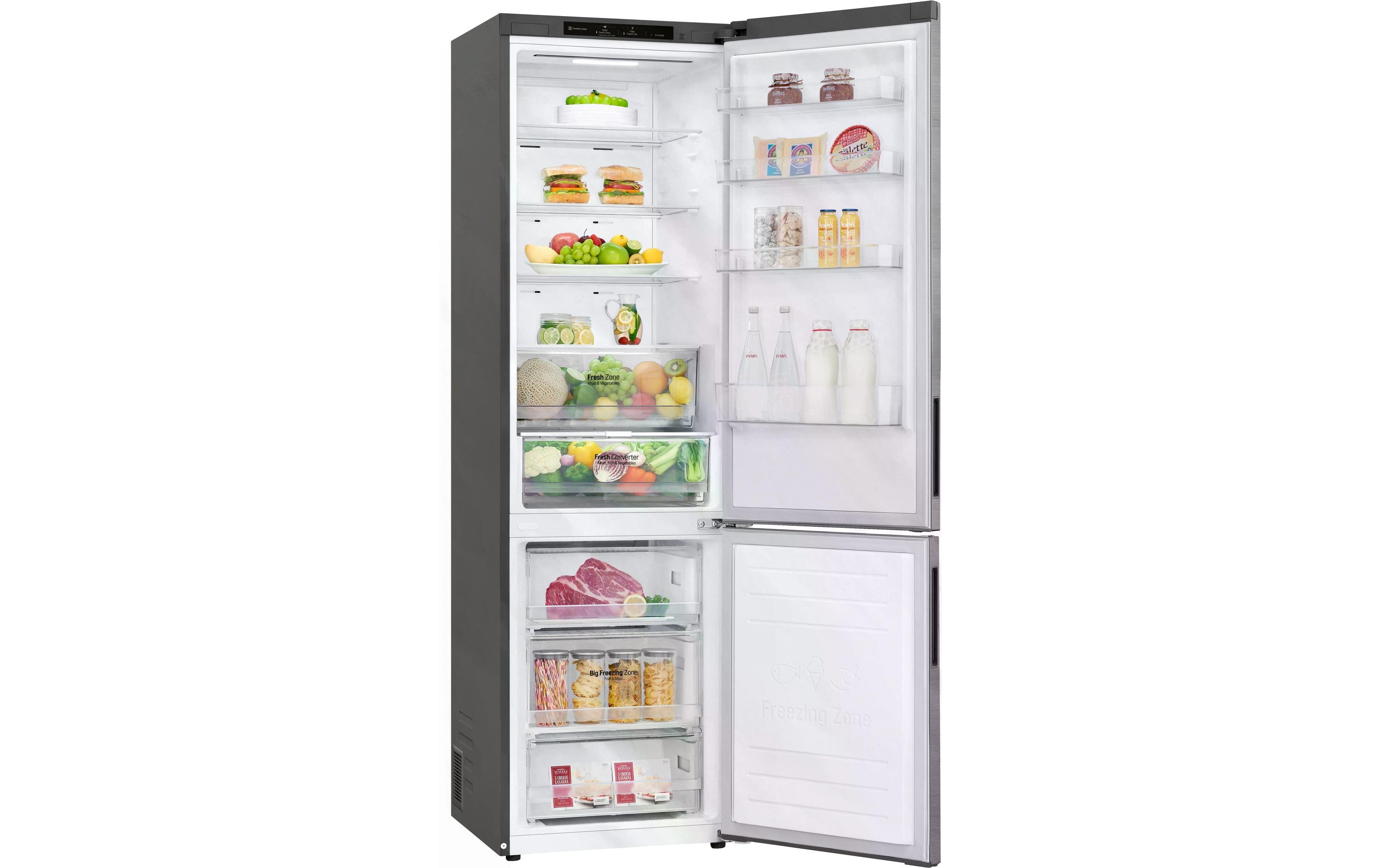 LG Kühl-Gefrierkombination GBP62PZNAC Platinum Silver, Rechts