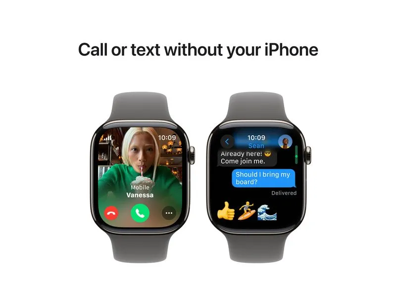 Apple Watch Series 10 46 mm LTE Natural Titanium Sport Grau S/M Apple Watch Series 10 46 mm LTE Natural Titanium Sport Grau S/M