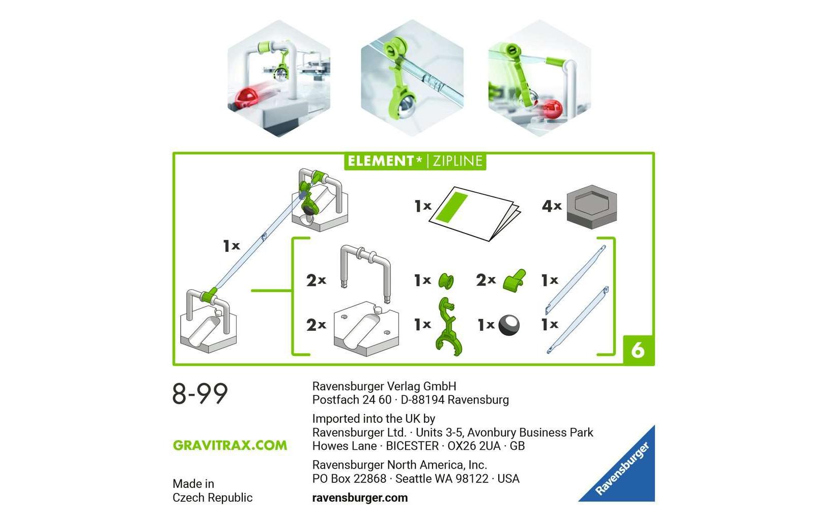 Ravensburger Kugelbahn Zubehör GraviTrax Element Zipline