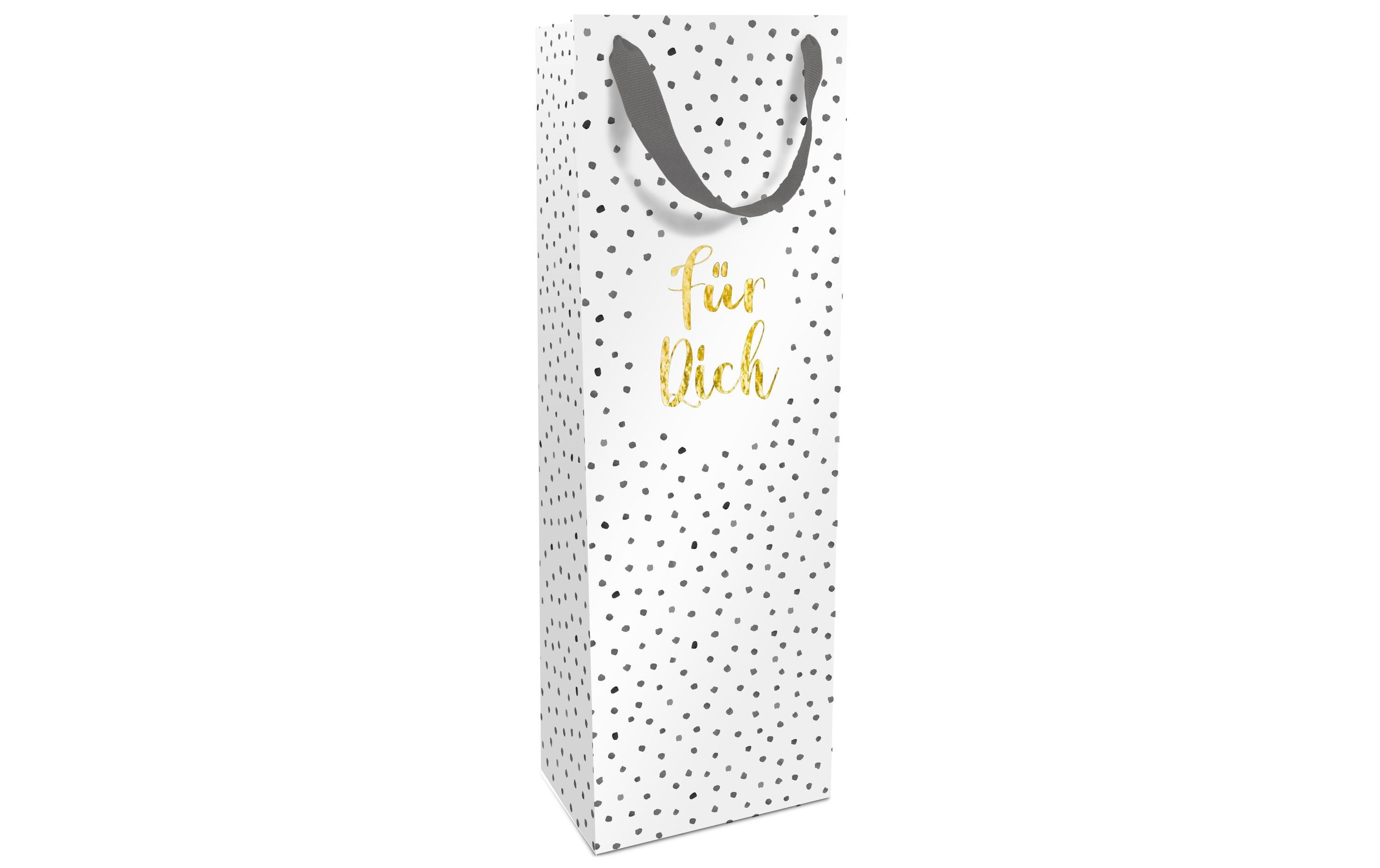 Braun + Company Flaschentasche Für dich 12 x 36 x 8 cm, Grau/Weiss