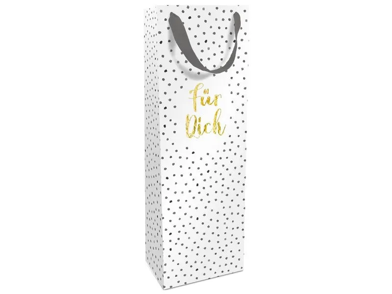 Braun + Company Flaschentasche Für dich 12 x 36 x 8 cm, Grau/Weiss