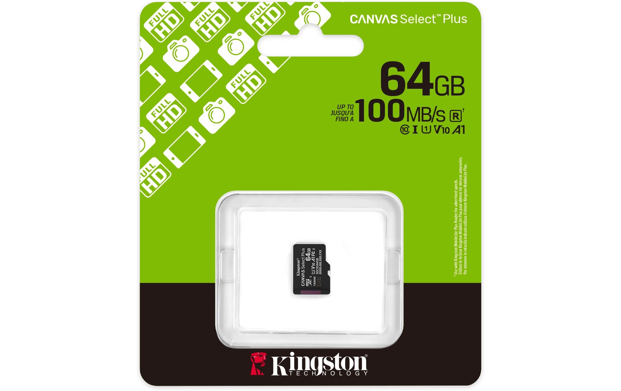 Kingston microSDXC-Karte Canvas Select Plus Gen3 64 GB
