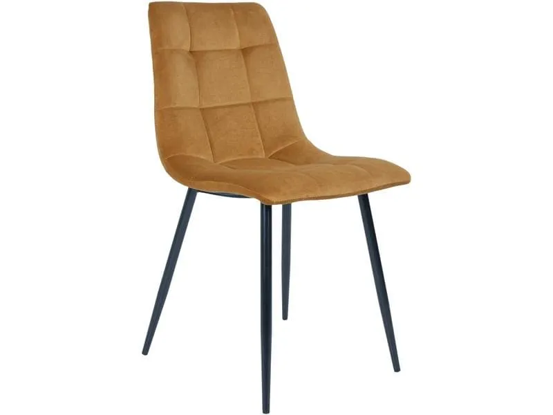 House Nordic Stuhl Middelfart 2 Stück, 86 x 55 cm, Schwarz/Senfgelb