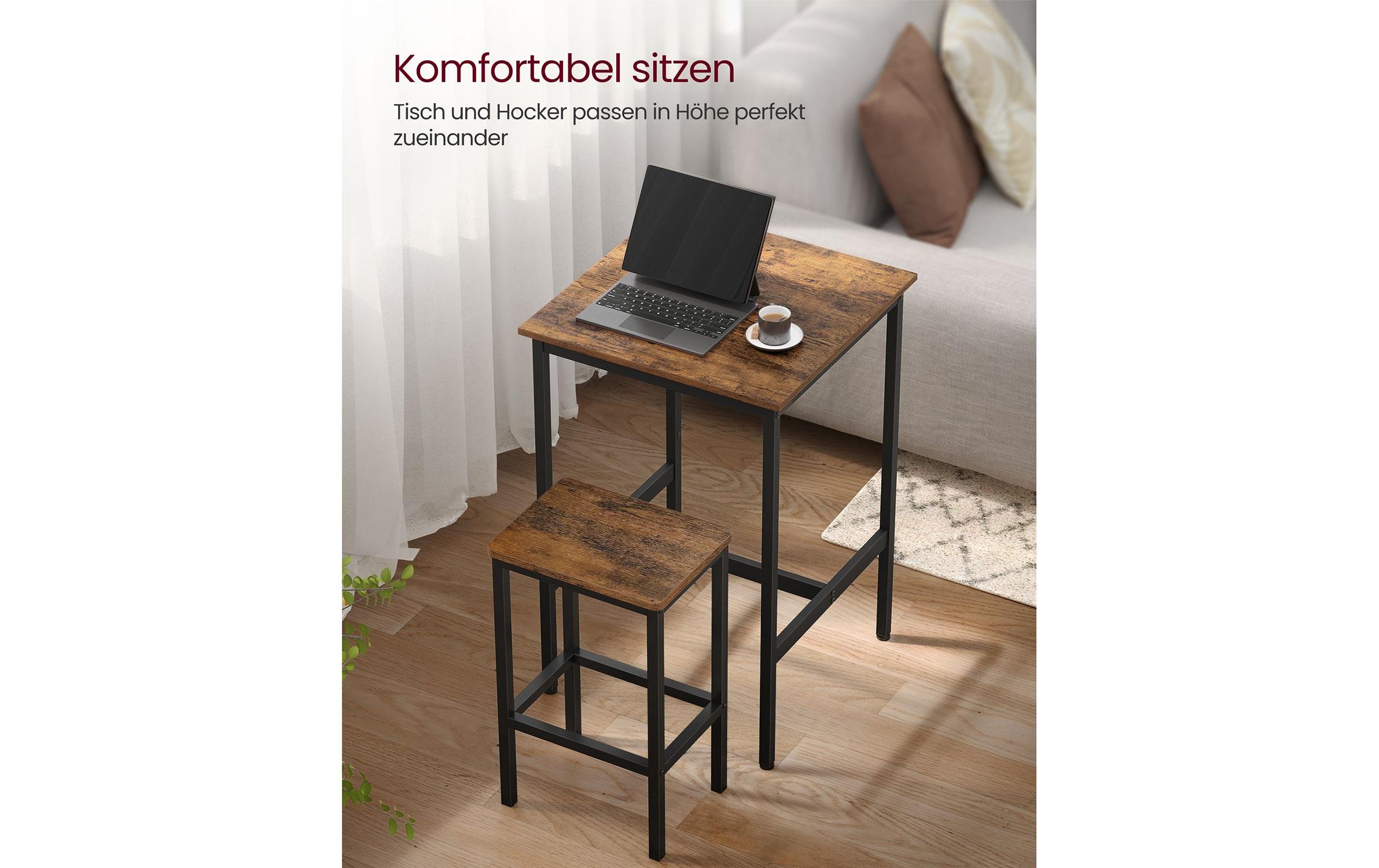 VASAGLE Bar-Tisch-Set, Vintagebraun / Schwarz