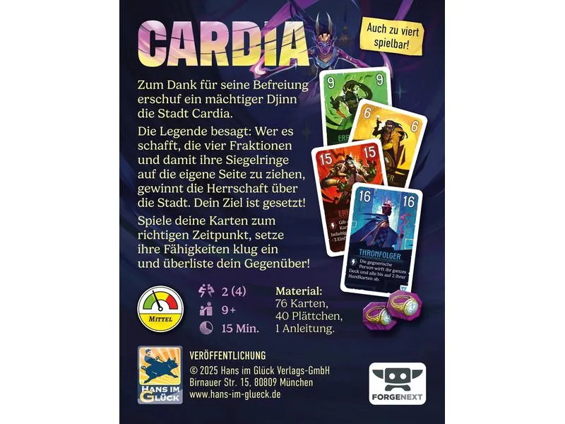 Hans im Glück Kartenspiel Duell um Cardia (d) Hans im Glück Kartenspiel Duell um Cardia (d)