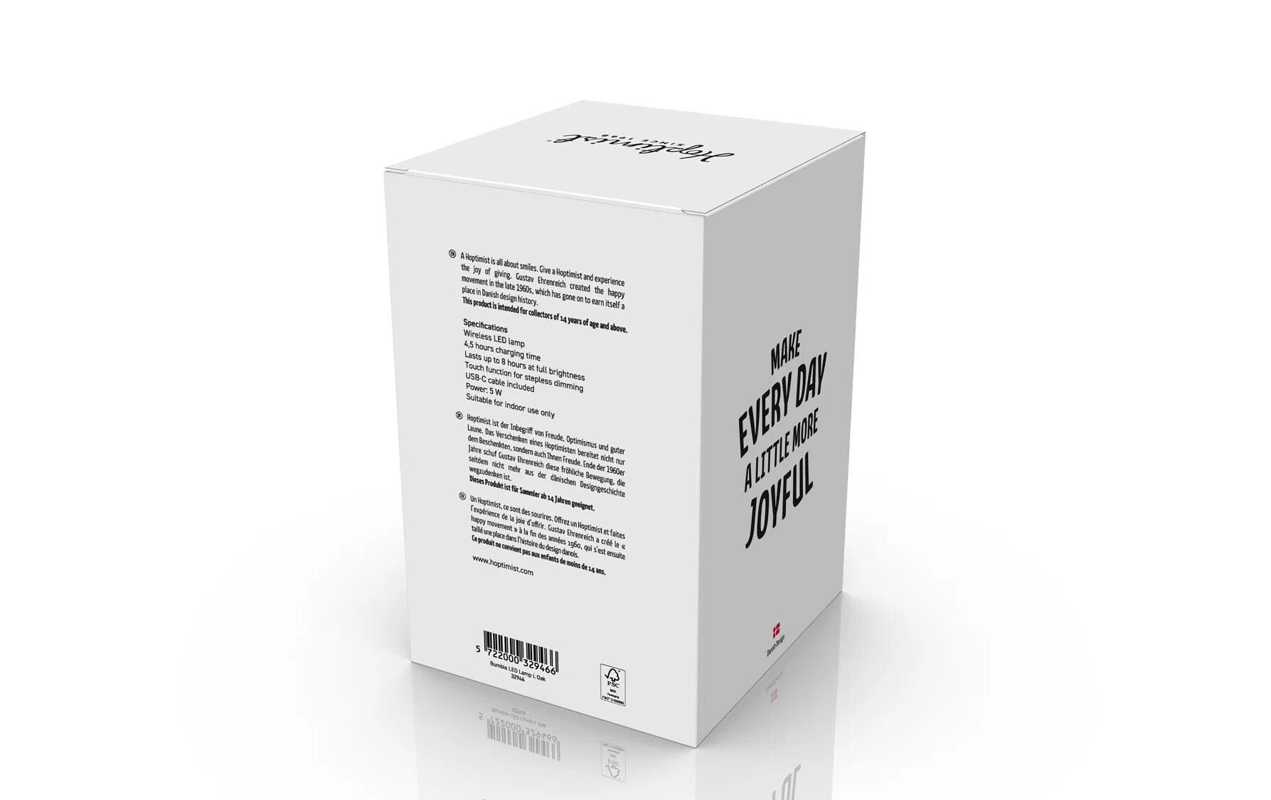 Hoptimist Tischleuchte Eiche L, 10 x 10 x 15 cm, Braun