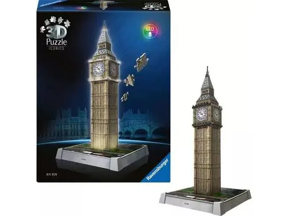 Ravensburger 3D Puzzle Iconics Big Ben with Light Ravensburger 3D Puzzle Iconics Big Ben with Light