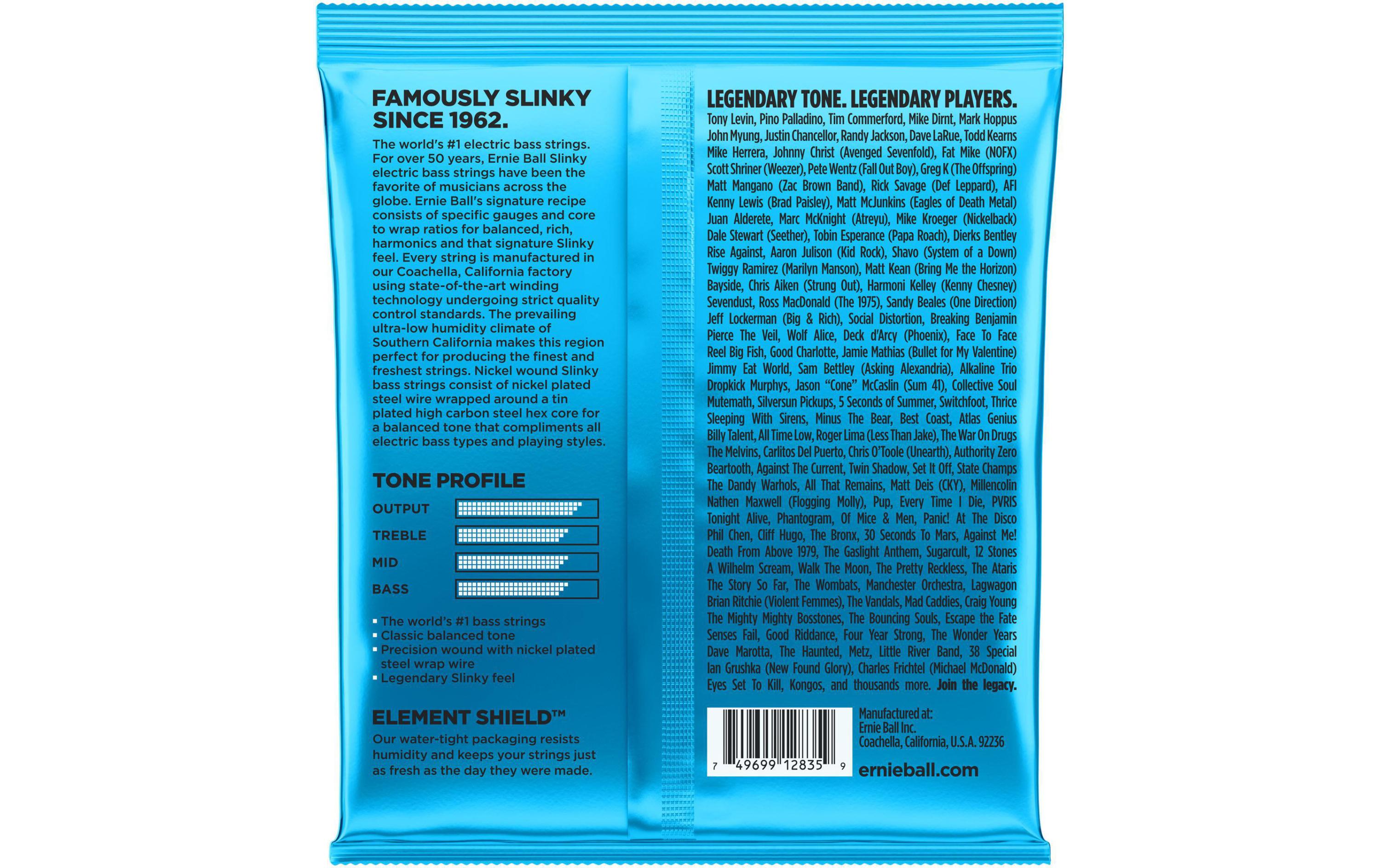 Ernie Ball Basssaiten 2835 Slinky Bass – Extra, 40-95