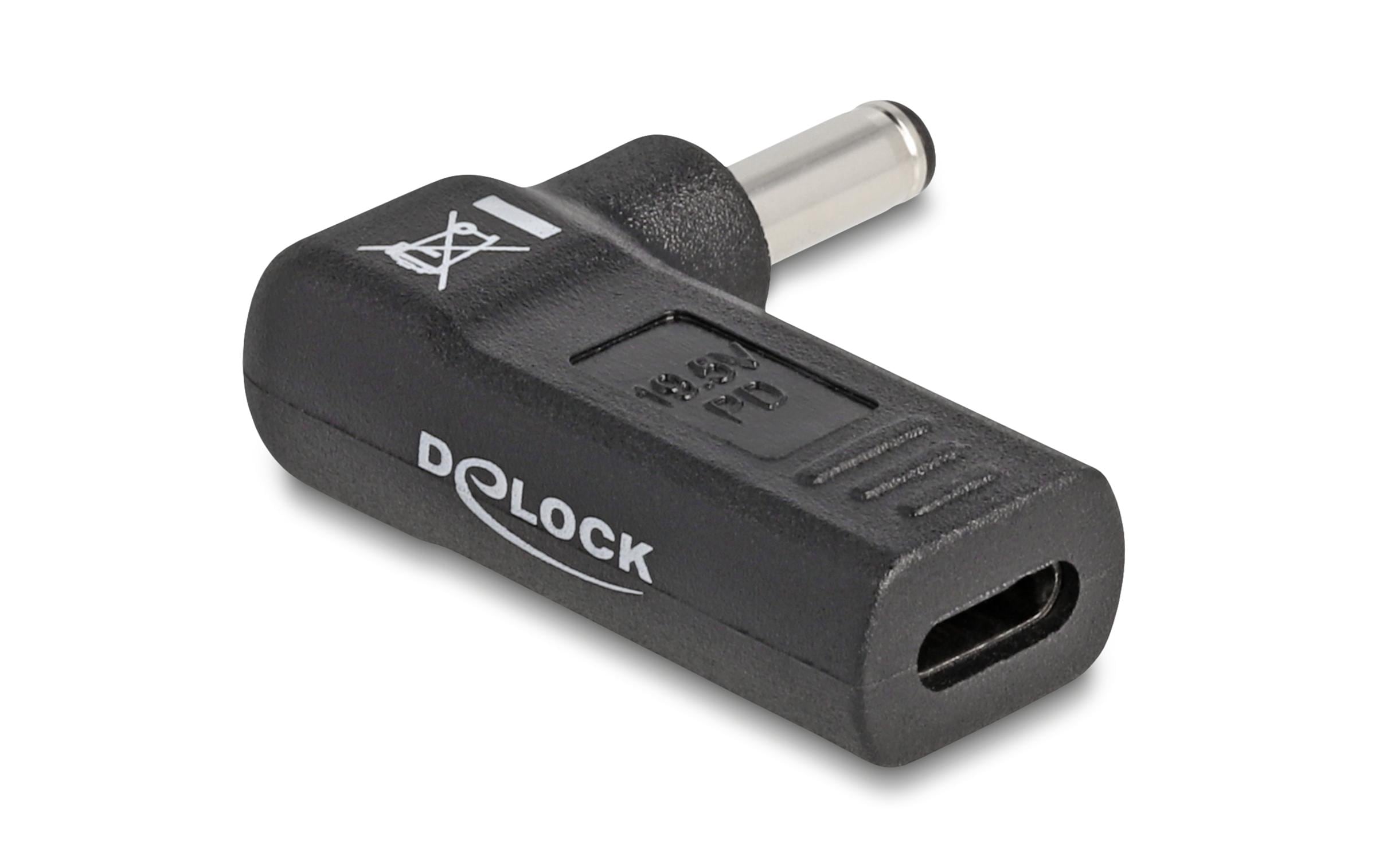 Delock Adapter USB-C zu Dell 4.5 x 3.0 mm 90° gewinkelt Delock Adapter USB-C zu Dell 4.5 x 3.0 mm 90° gewinkelt
