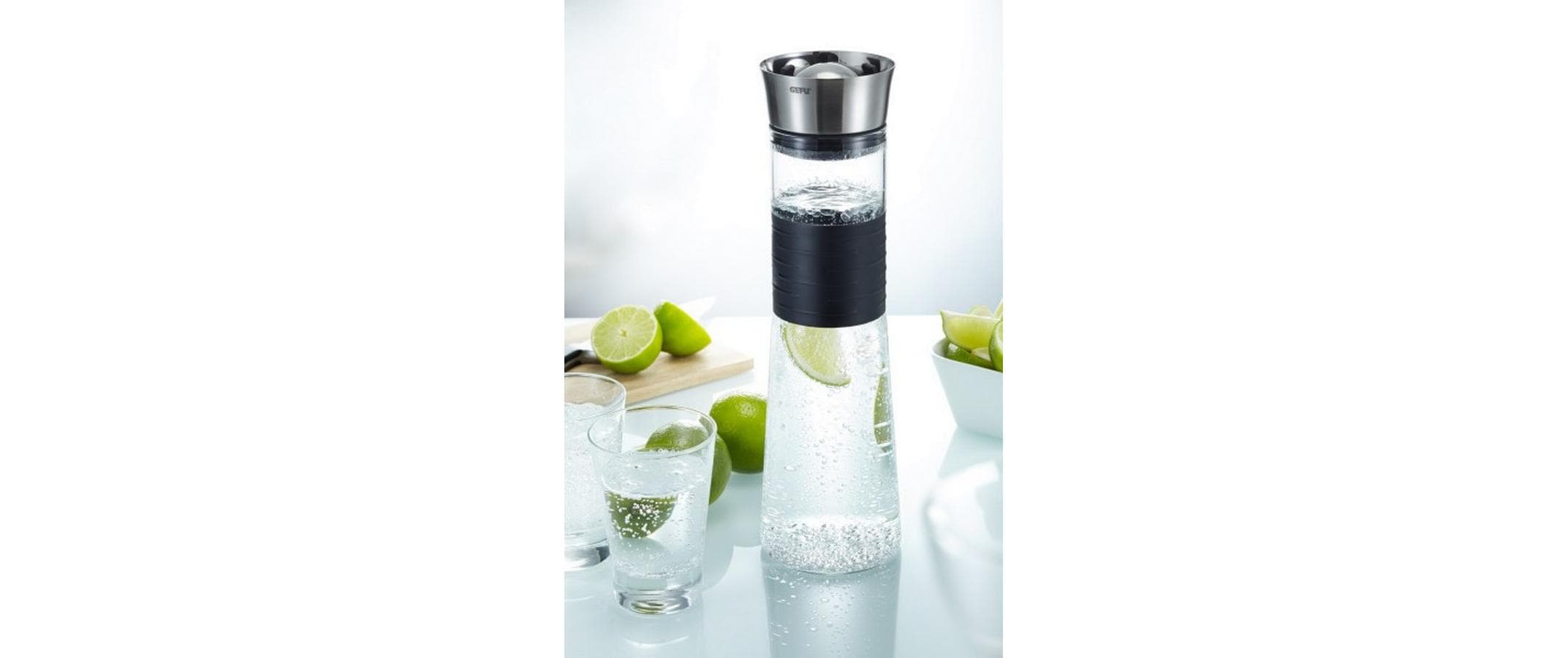 GEFU Karaffe Cascada 1 l, Schwarz/Transparent