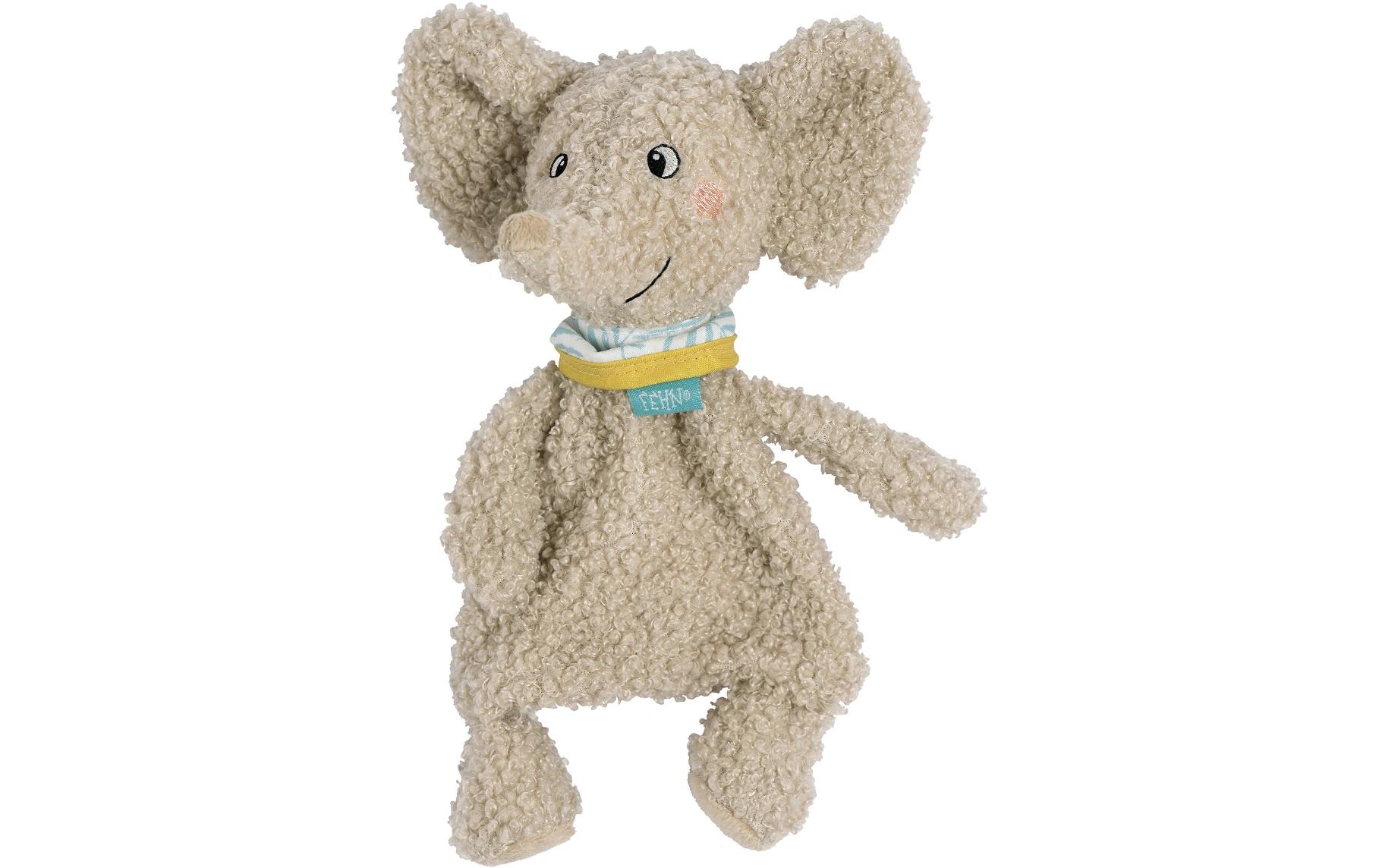 fehn Schmusetuch Elefant, Beige, 21 cm