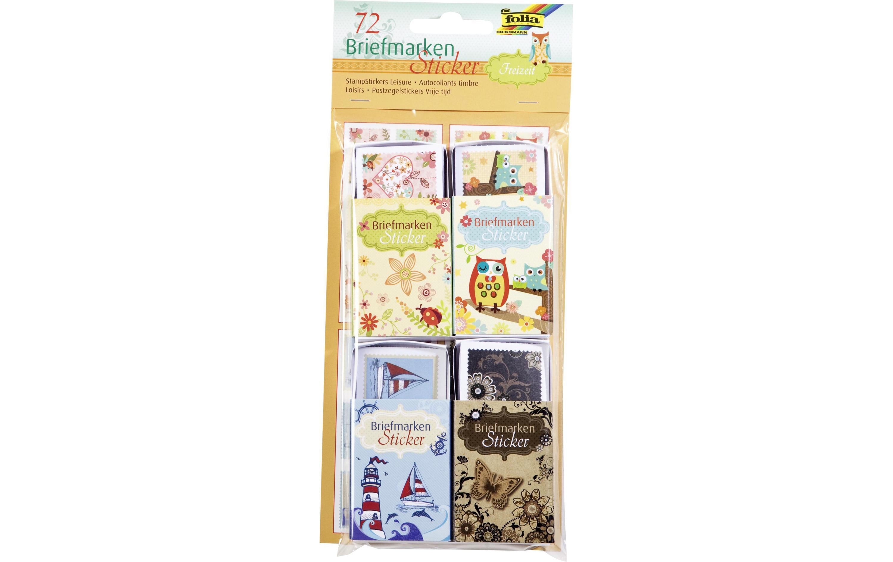 Folia Motivsticker Briefmarken, Freizeit, 72 Stück