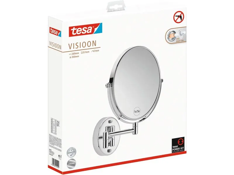 tesa Kosmetikspiegel Visioon, schwenkbar Silber tesa Kosmetikspiegel Visioon, schwenkbar Silber