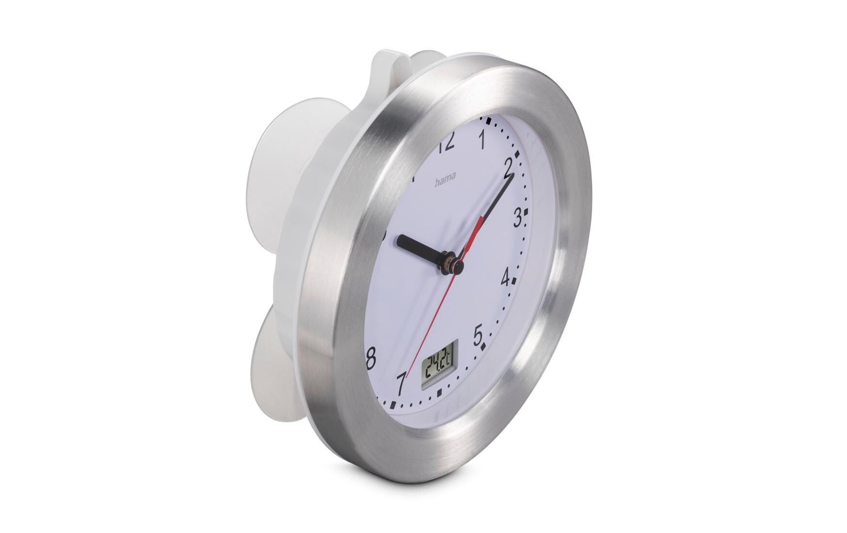 Hama Wanduhr Mauritius Ø 17 cm, Silber/Weiss