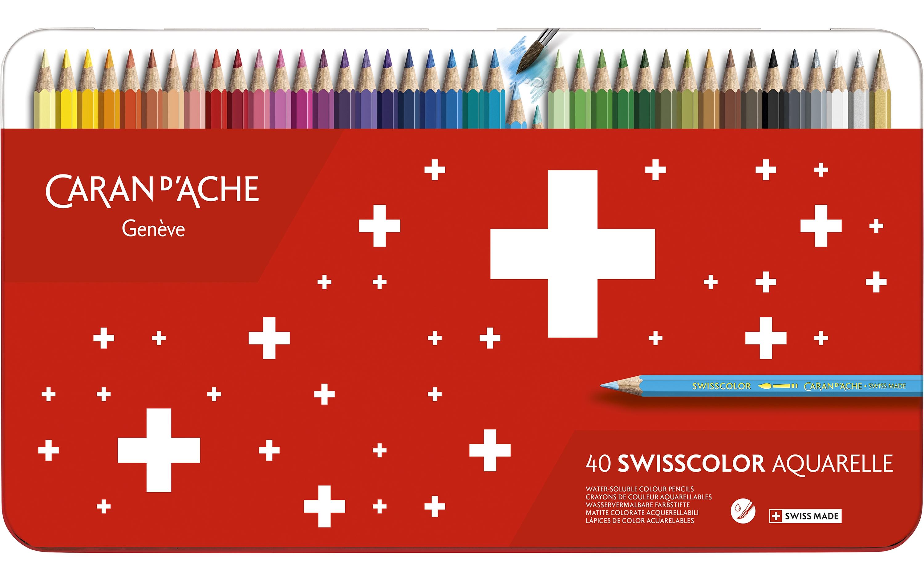 Caran d'Ache Aquarellfarbstifte Swisscolor 40 Stück