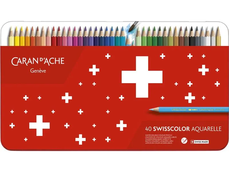 Caran d'Ache Aquarellfarbstifte Swisscolor 40 Stück Caran d'Ache Aquarellfarbstifte Swisscolor 40 Stück