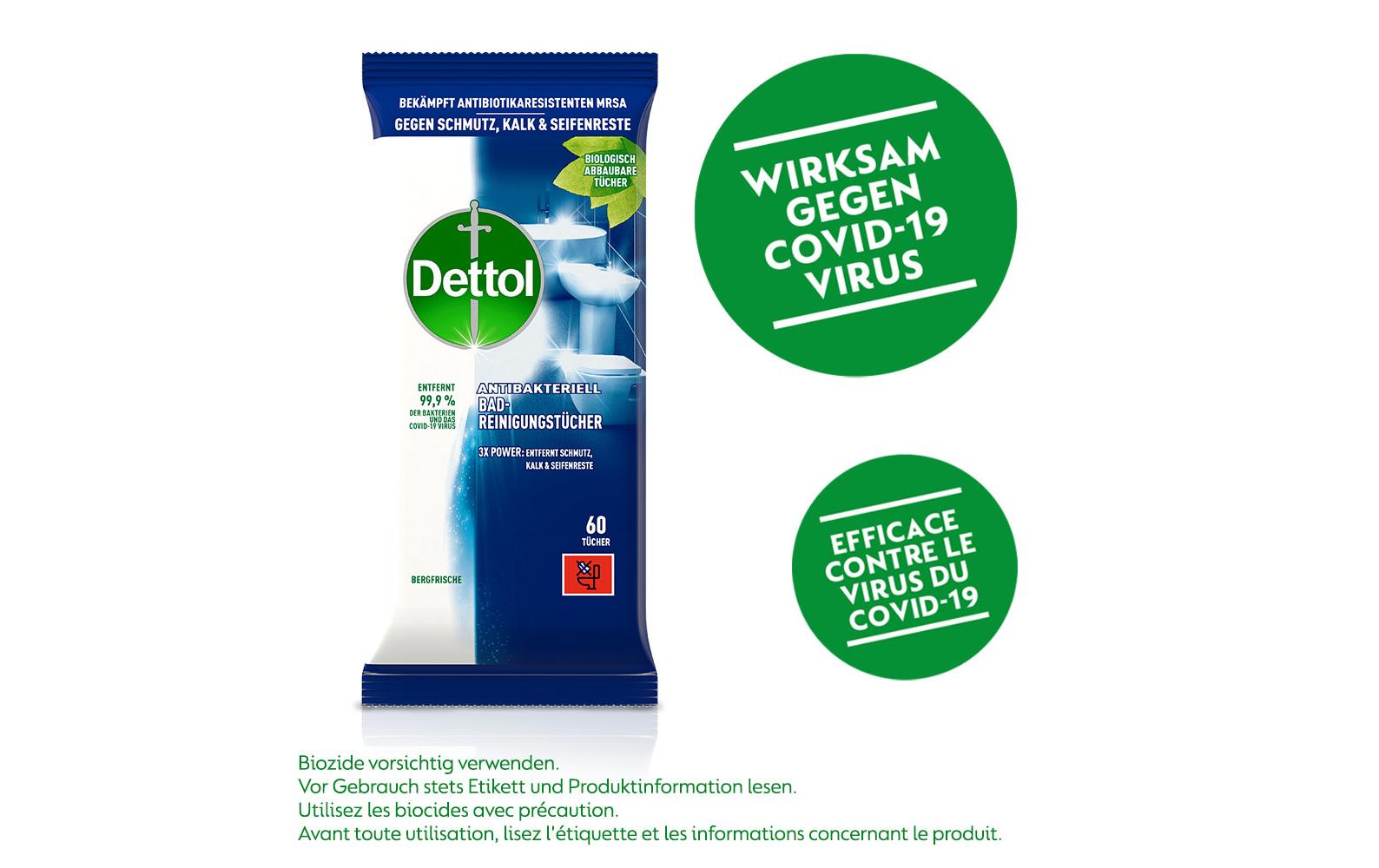 Dettol Bad-Reinigungstücher Bergfrische 60 Stück Dettol Bad-Reinigungstücher Bergfrische 60 Stück