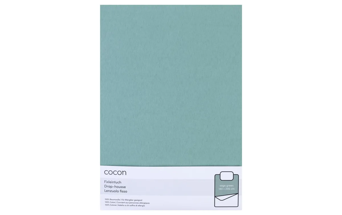 COCON Fixleintuch Jersey 140-160 x 200 cm, Salbeigrün COCON Fixleintuch Jersey 140-160 x 200 cm, Salbeigrün