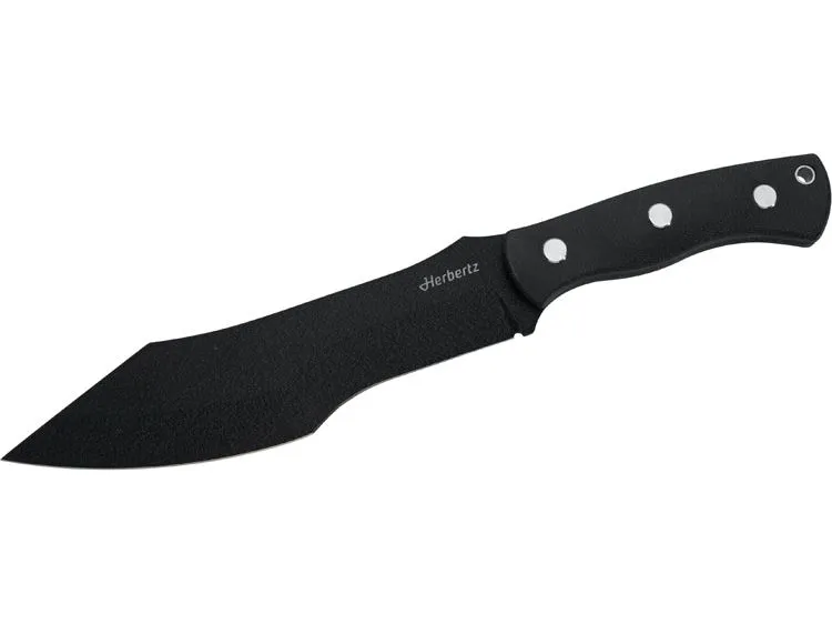Herbertz Bushcraft- und Survivalmesser D2 schwarz micarta