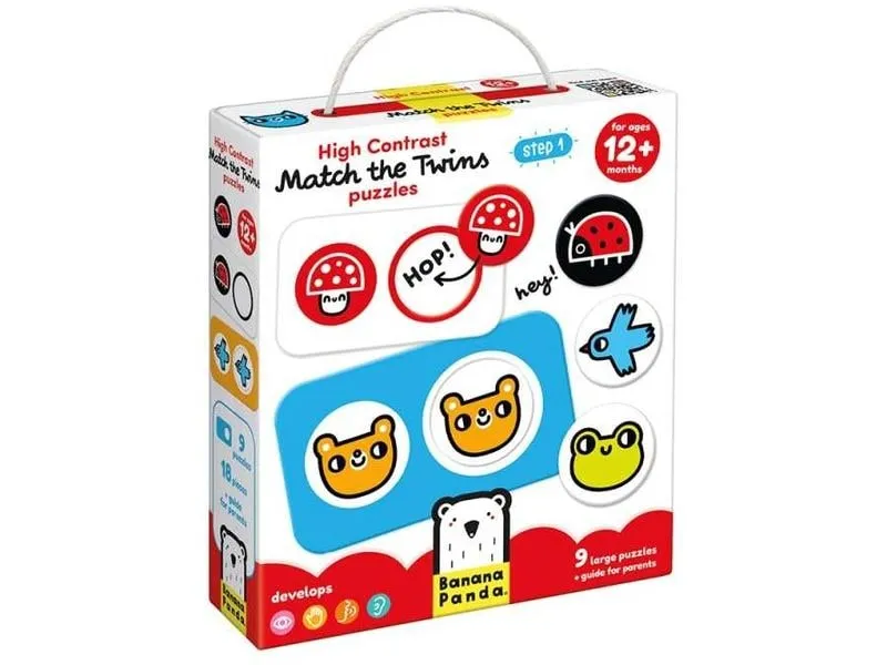 Banana Panda Puzzle Kontrastreiches Puzzle Finde die Zwillinge Banana Panda Puzzle Kontrastreiches Puzzle Finde die Zwillinge