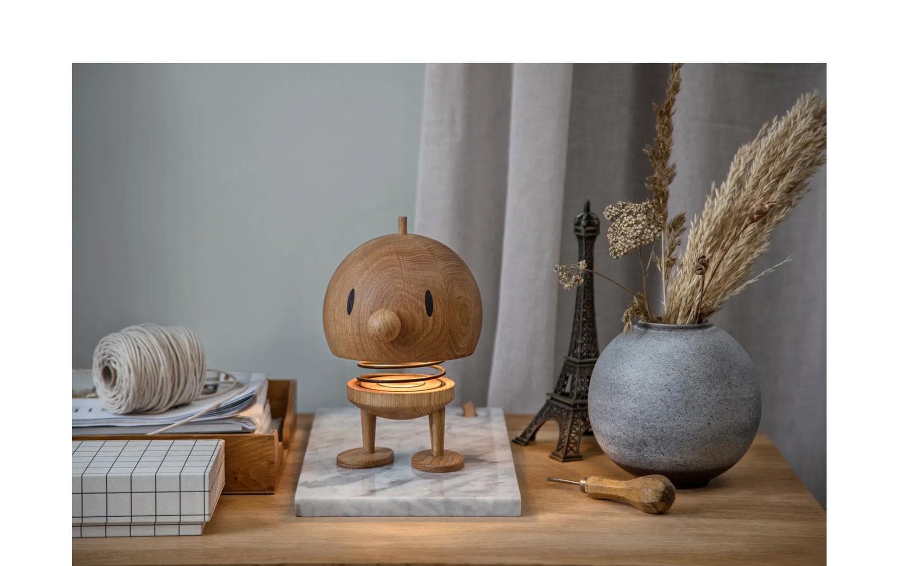 Hoptimist Tischleuchte Eiche L, 10 x 10 x 15 cm, Braun