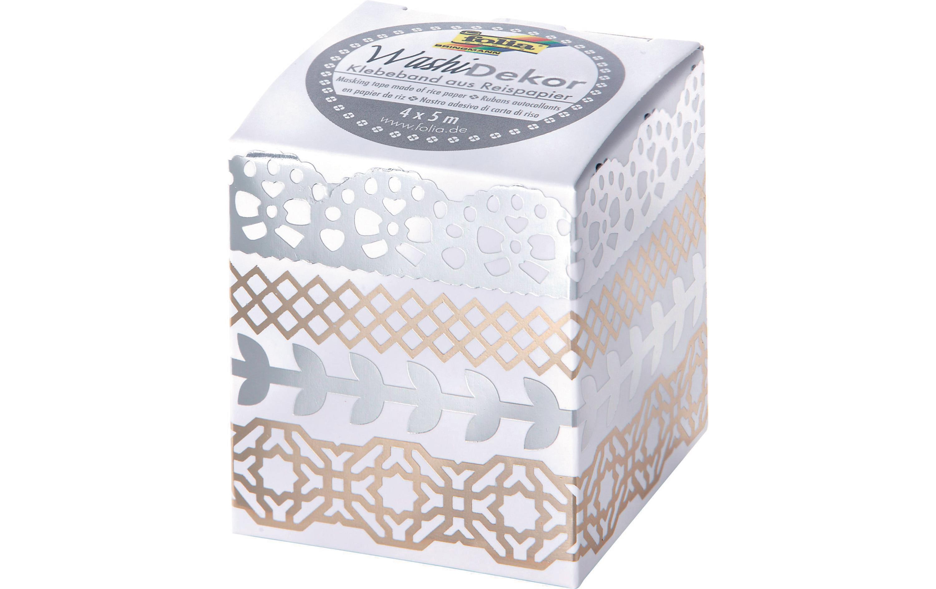 Folia Washi Tape Spitzenbordüre, 4 Stück