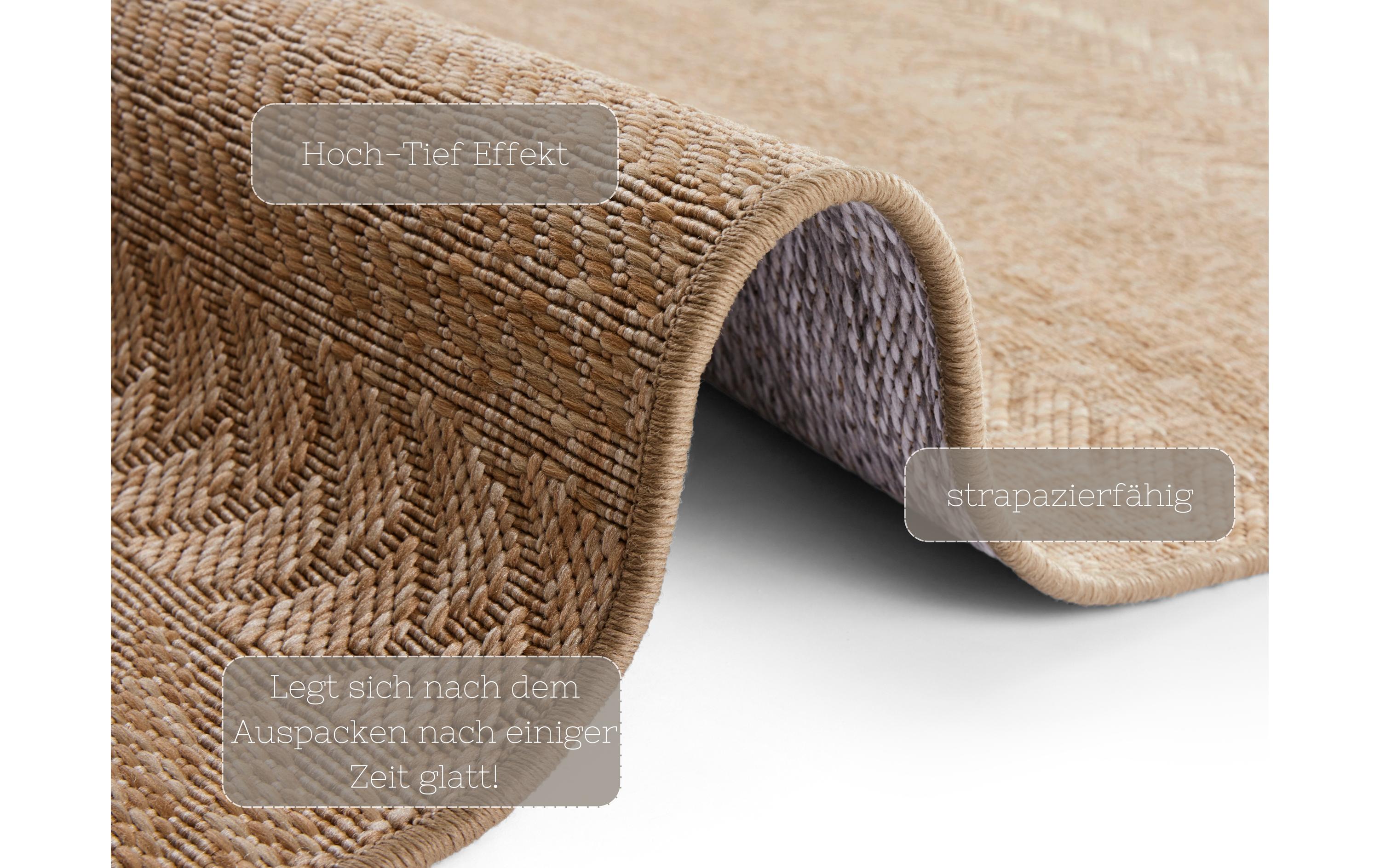 Hanse Home Granado In- & Outdoor Teppich 80 x 150 cm, Braun/Beige