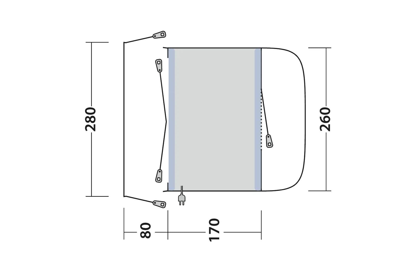 Outwell Vorzelt Santa Monica Air 260 x 250 x 205 cm