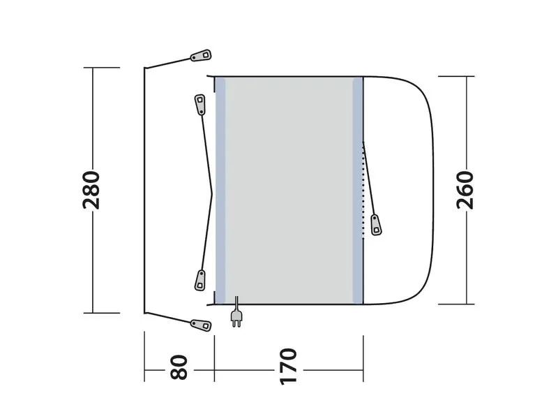 Outwell Vorzelt Santa Monica Air 260 x 250 x 205 cm