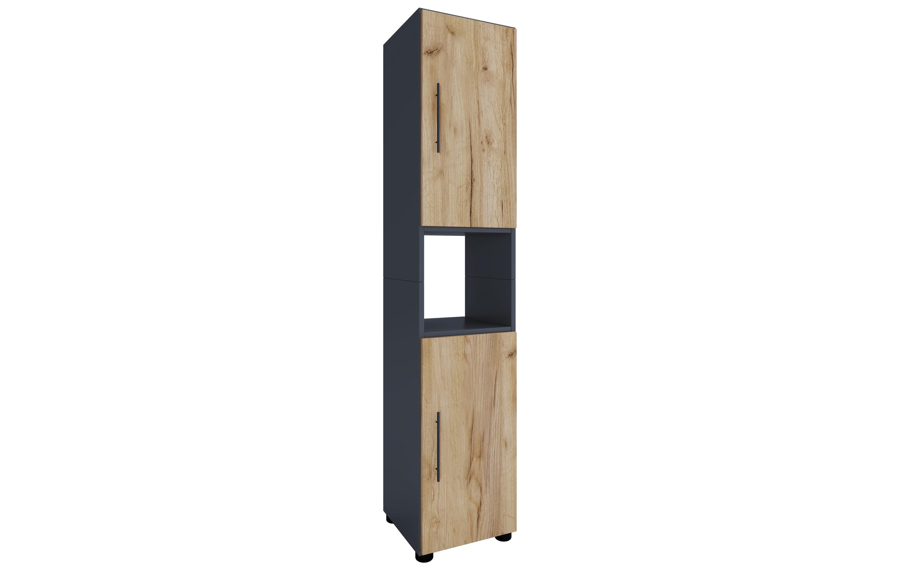 VCM Badezimmerregal Flandu 31 x 160 cm, Braun/Grau