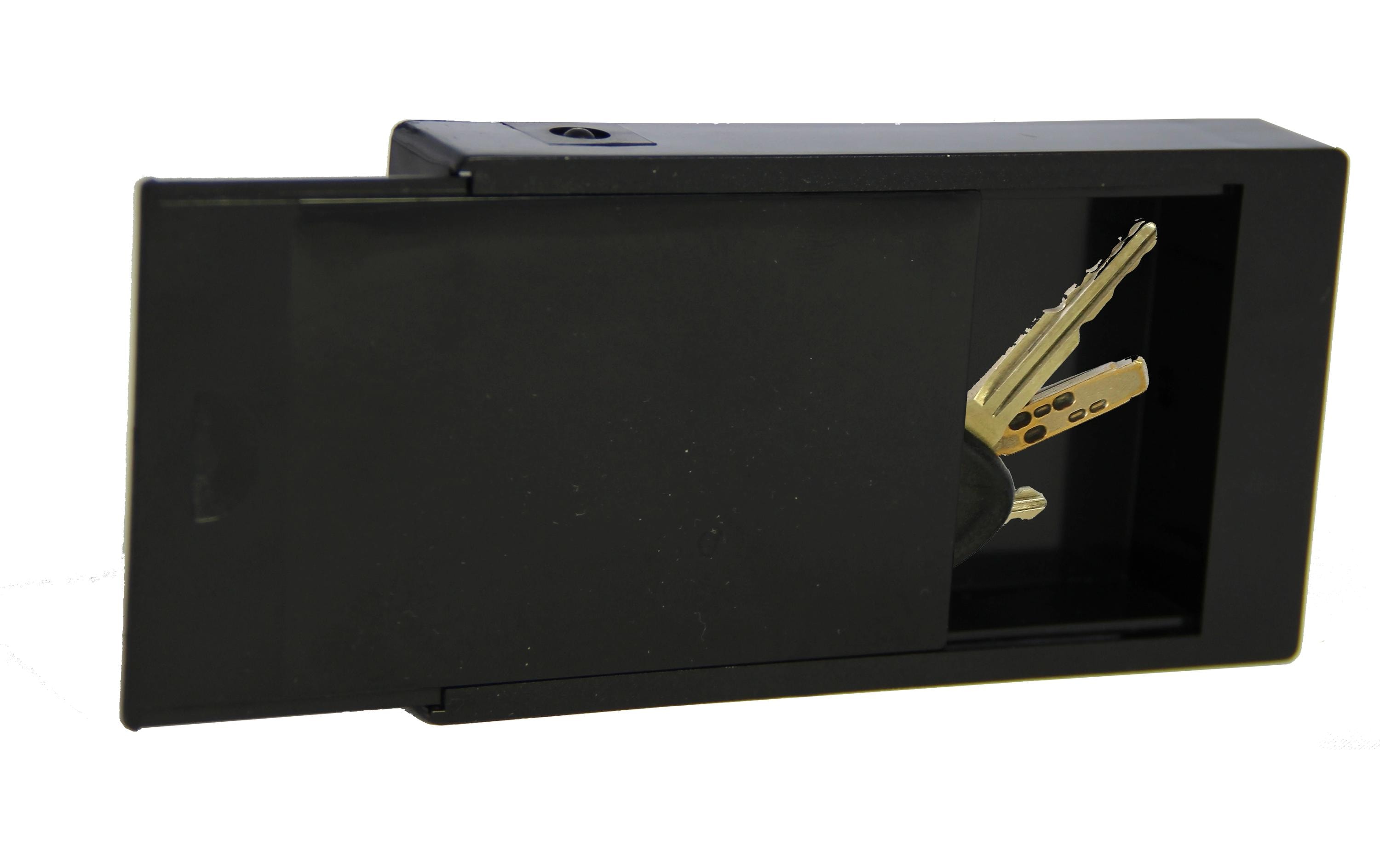 KH Security Magnetische Schlüsselbox mit Schiebedeckel, Schwarz