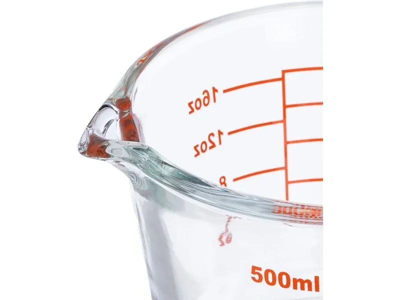 relaxdays Messbecher 500 ml, Rot/Transparent relaxdays Messbecher 500 ml, Rot/Transparent