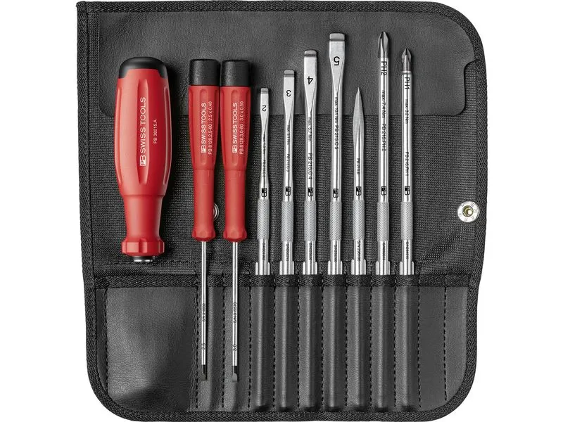 PB Swiss Tools Schraubenzieher-Set PB 38215.ind Wechselklingen 9-teilig