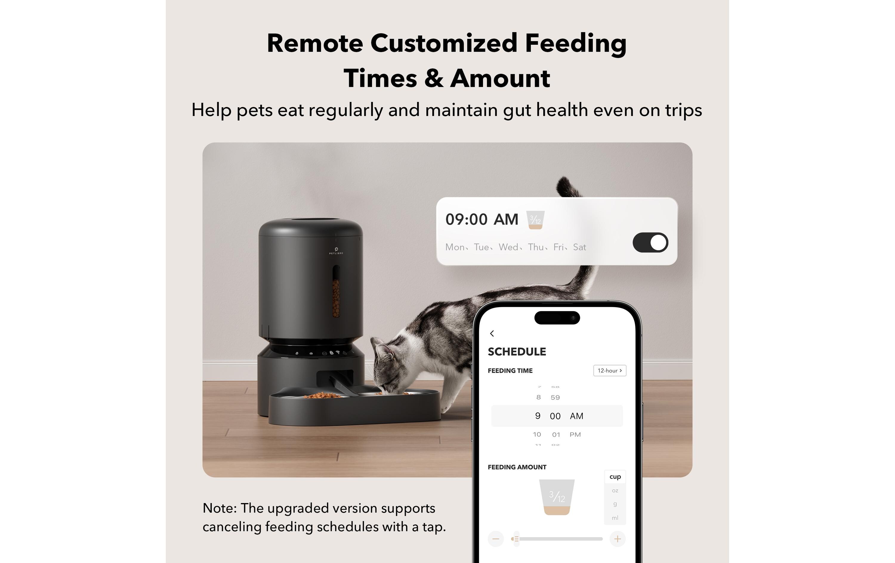Petlibro Futterautomat WIFI Doppelfutterschale 5 l Schwarz