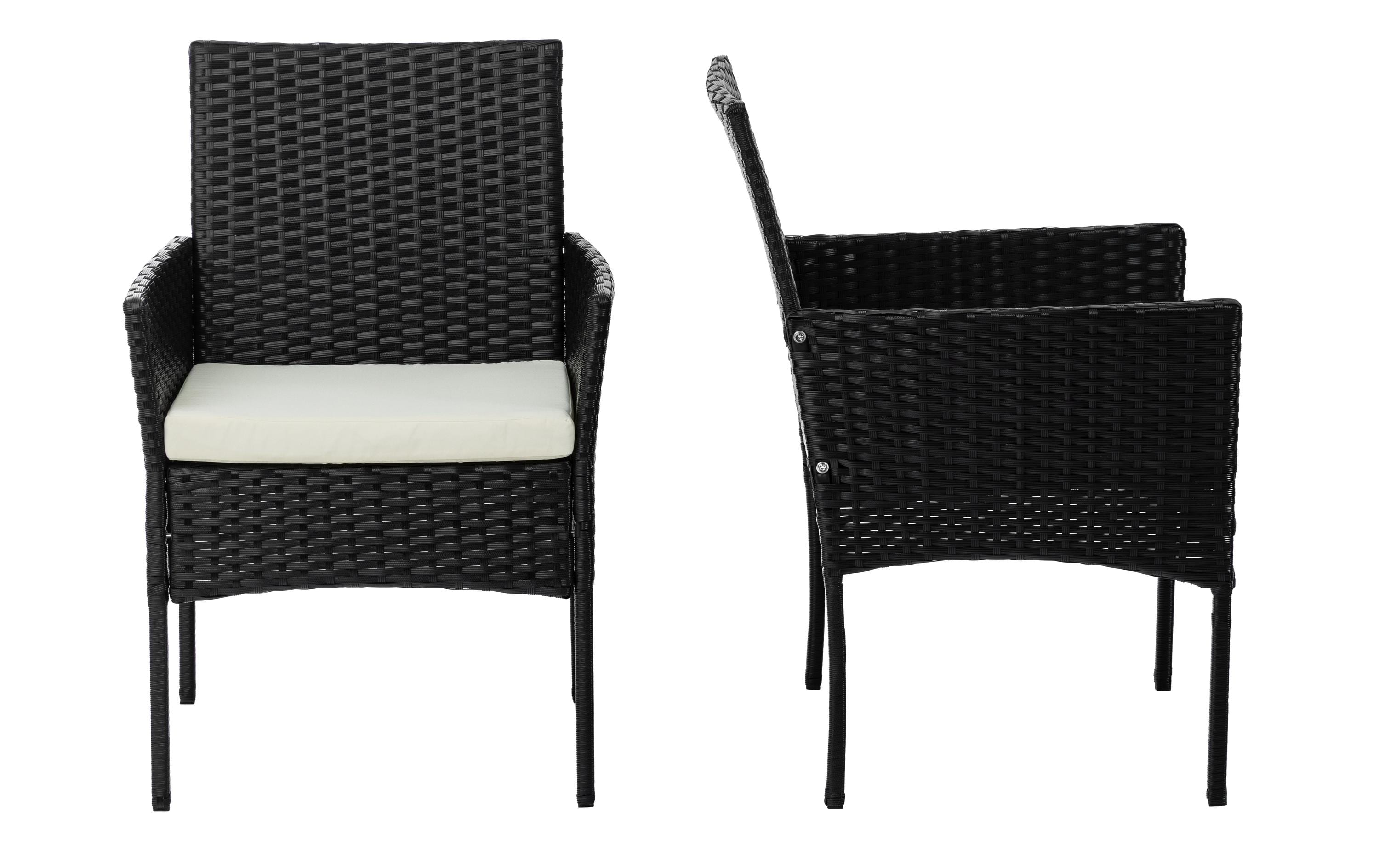 COCON Loungeset Brione, Schwarz/Weiss, 4 Sitzplätze