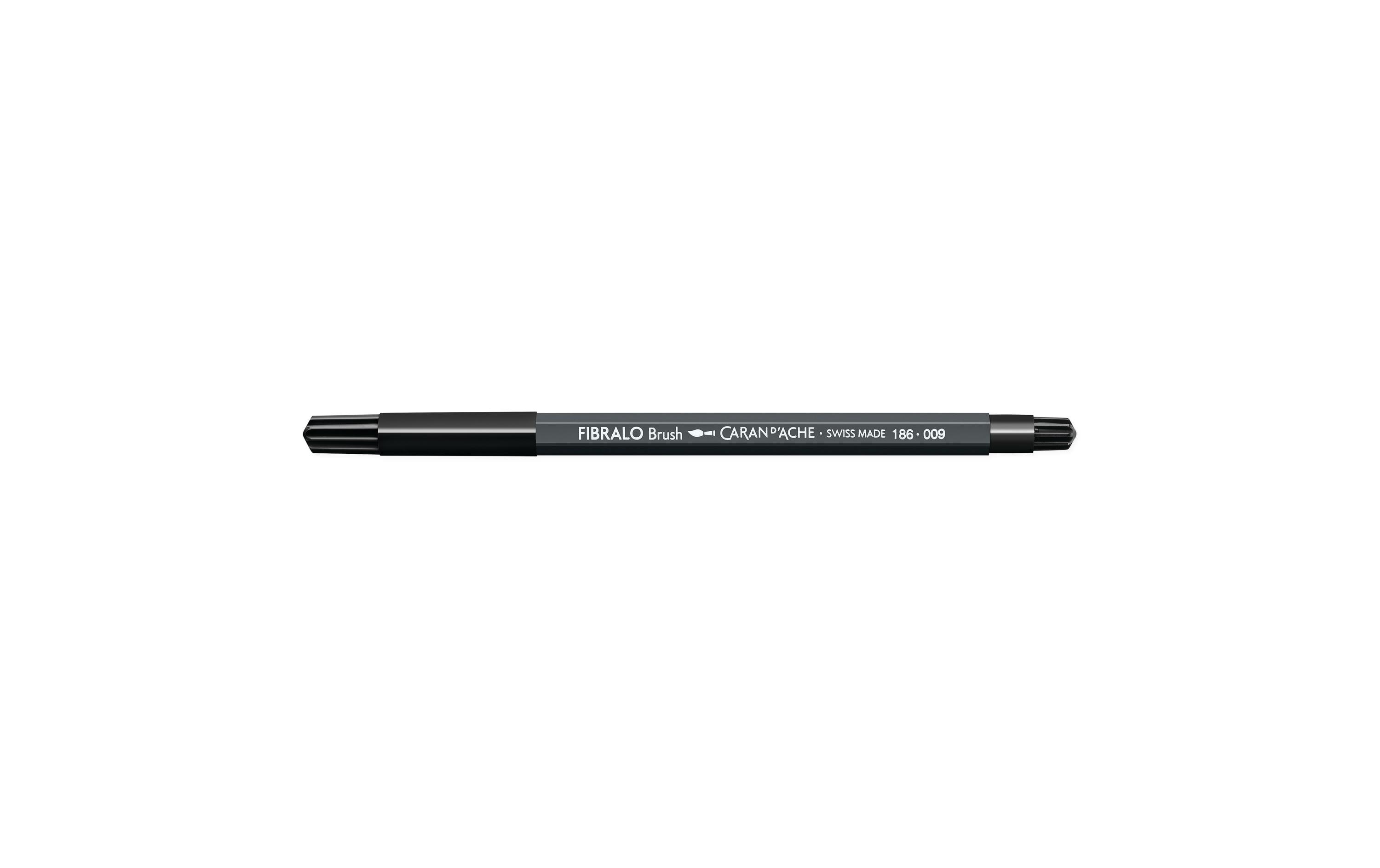 Caran d'Ache Filzstift Fibralo Brush 1 Stück, Schwarz