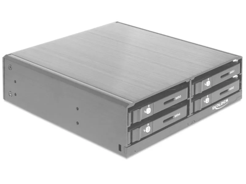 Delock 5.25-Einbaurahmen 4x 2.5″ SATA HDD/SSD Hot-Swap, Lock Delock 5.25-Einbaurahmen 4x 2.5″ SATA HDD/SSD Hot-Swap, Lock