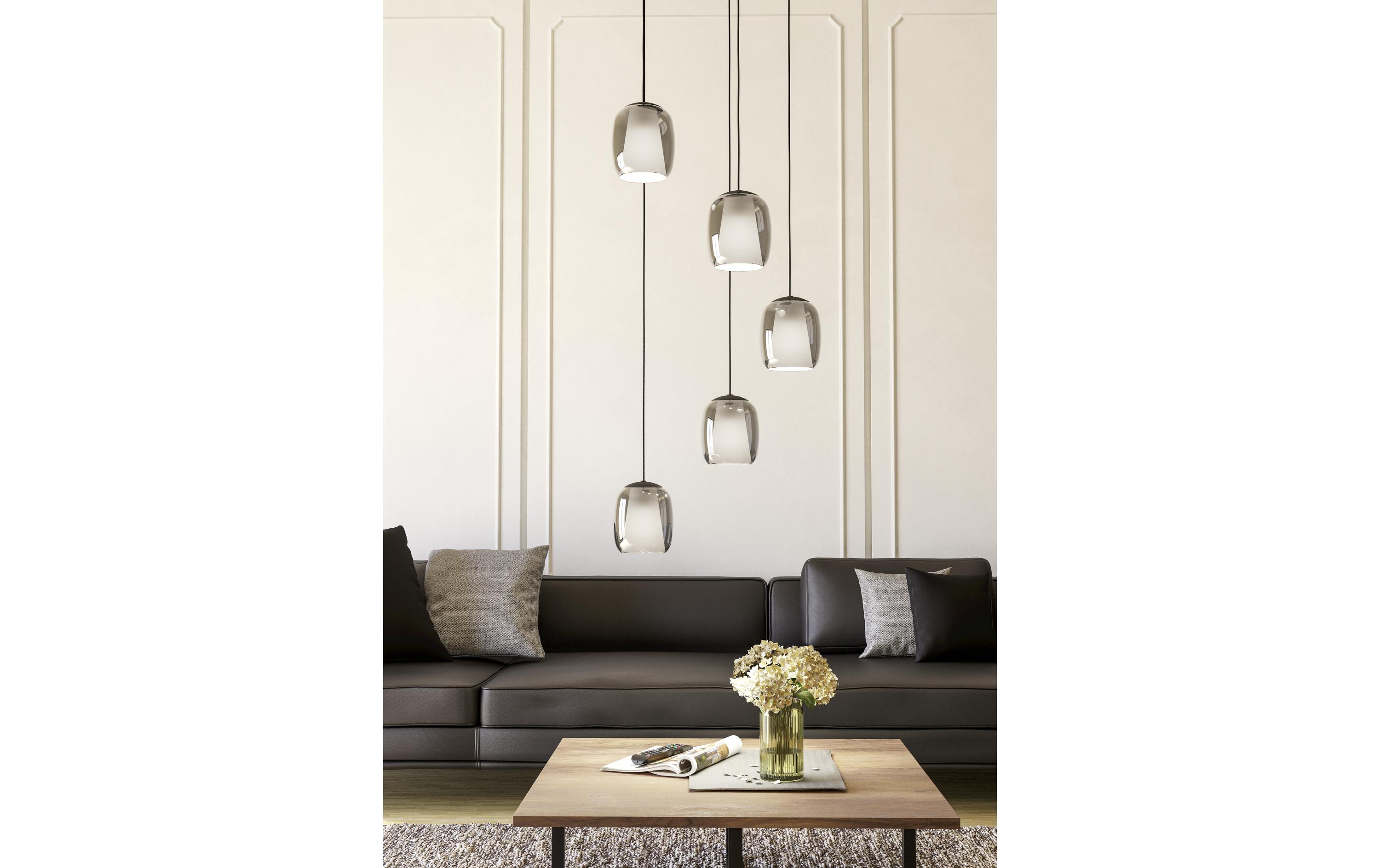 EGLO Leuchten Pendelleuchte CIAMPINO schwarz exkl. E27 5x28W