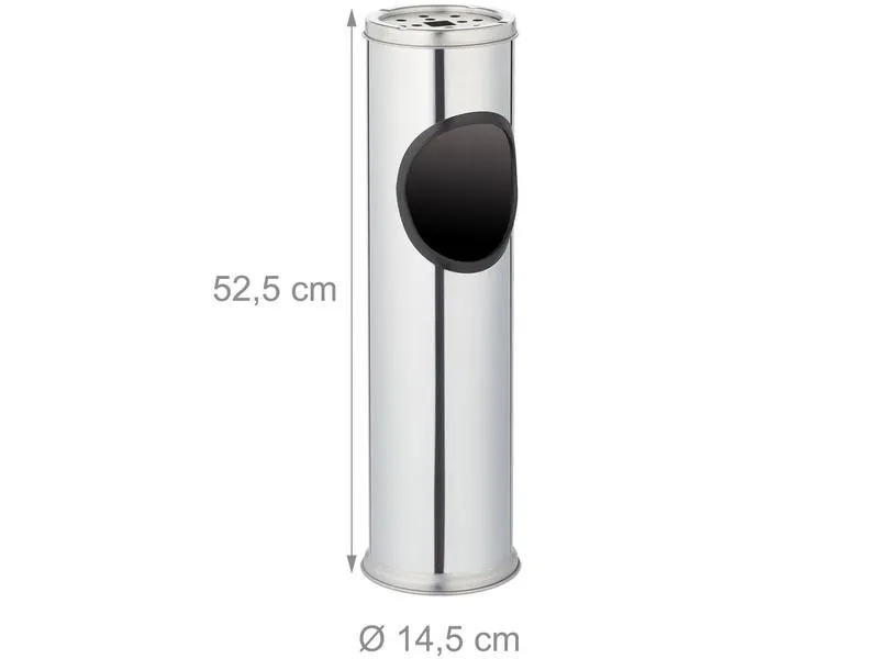 relaxdays Standascher aus Edelstahl Silber relaxdays Standascher aus Edelstahl Silber