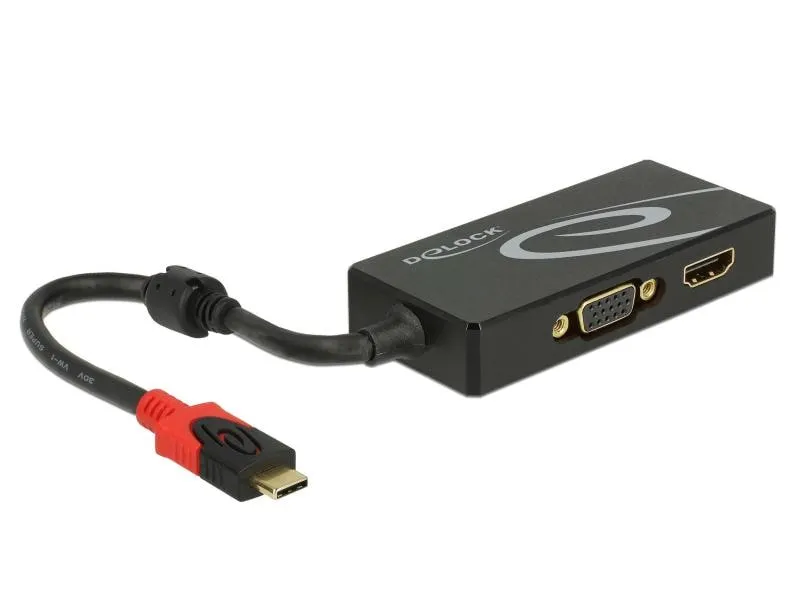 Delock 2-Port Signalsplitter USB-C - 1xHDMI & 1xVGA